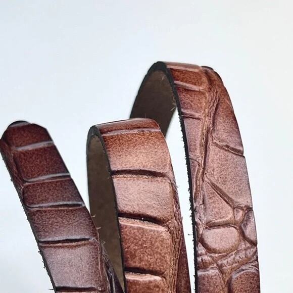 Scotch & Soda Amsterdam Couture Skinny Crocodile Leather Belt - Picture 4 of 11